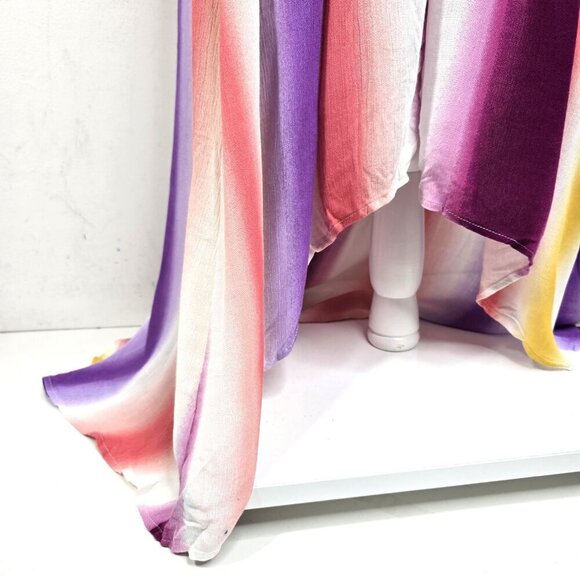 NWT Love In High-Low Rainbow Kimono Swim Beach Cover Up - Picture 2 of 9